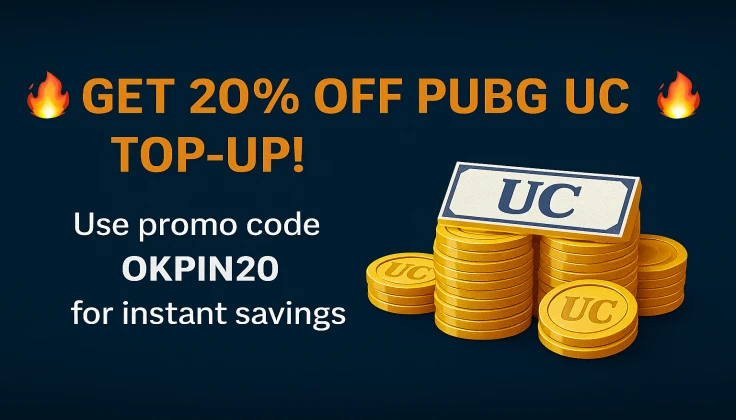 Get 20% OFF PUBG UC Top-up – Use Promo Code OKPIN20